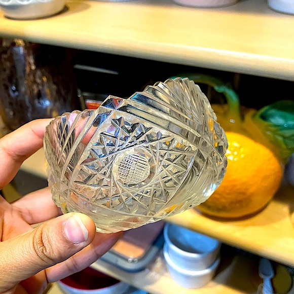 American Brilliant Cut Crystal Cut Glass Sugar Bowl - mint condition one size